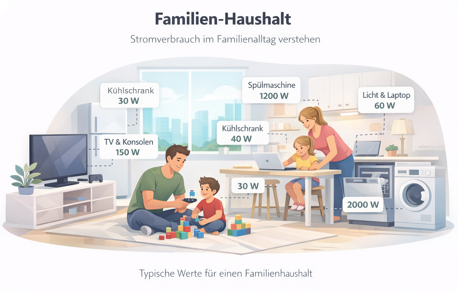 Familien-Haushalt Stromverbrauch